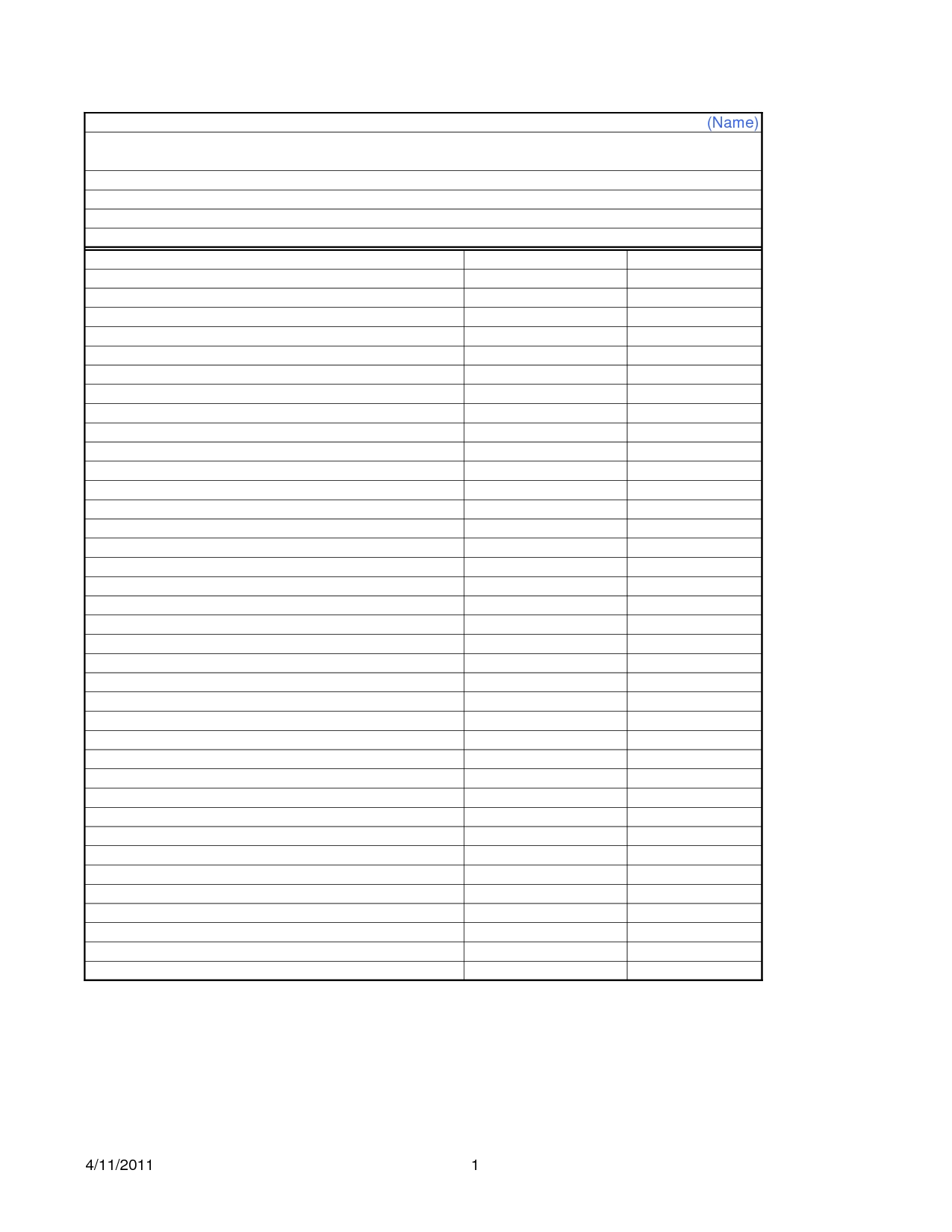 Blank Income Statement Templates