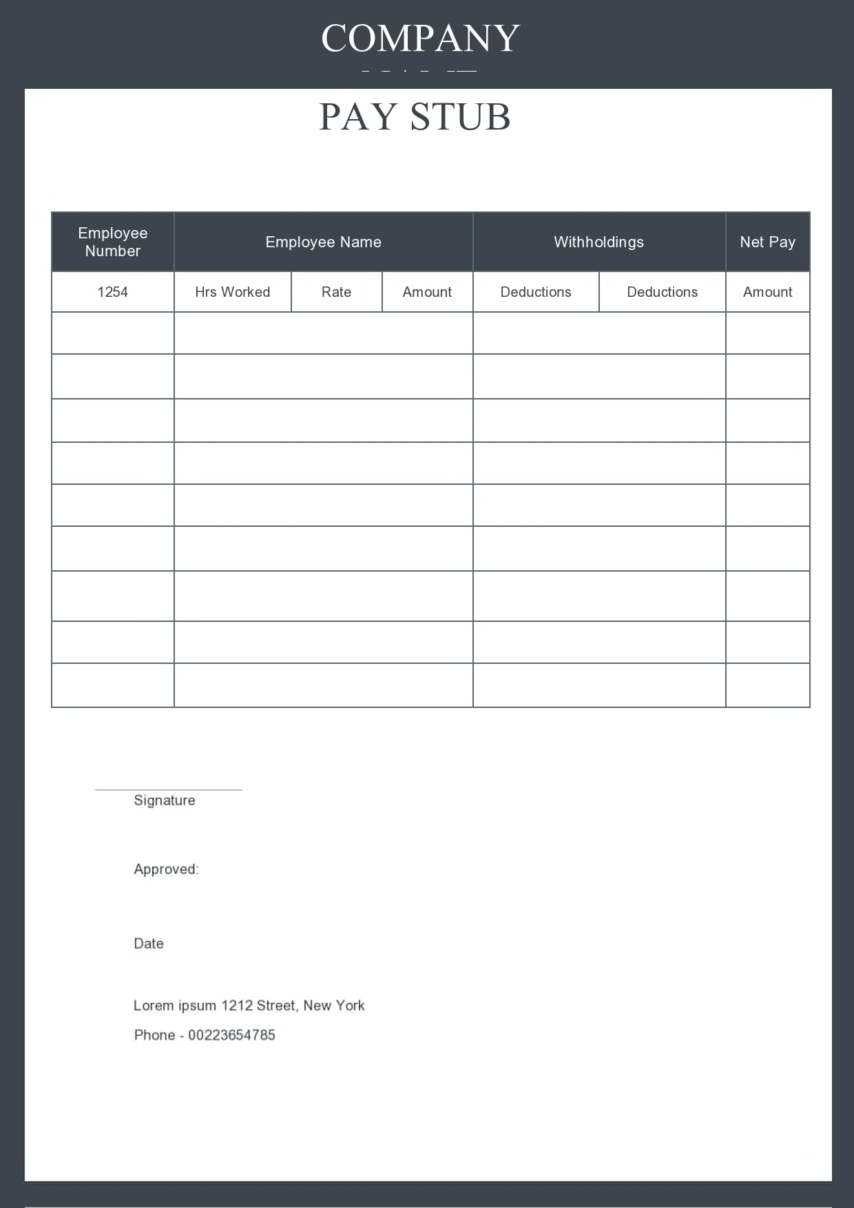 Printable Blank Paycheck Stubs Printable JD