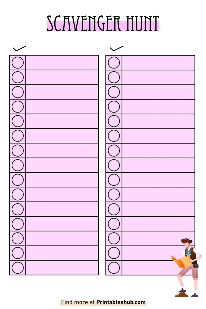 Printable Blank Scavenger Hunt Templates With Downloadable PDFs