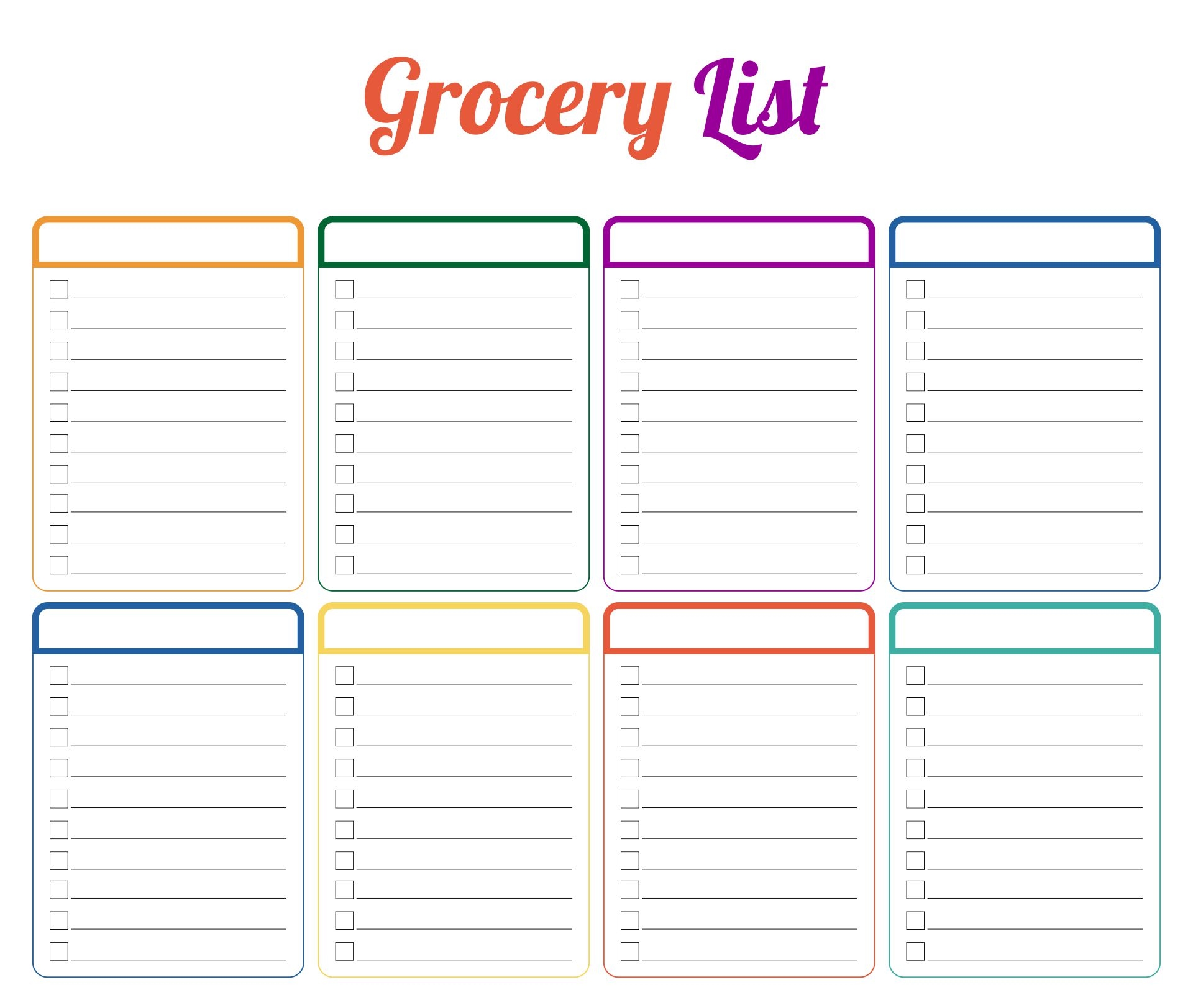 Printable Blank Shopping List Template Printable Templates