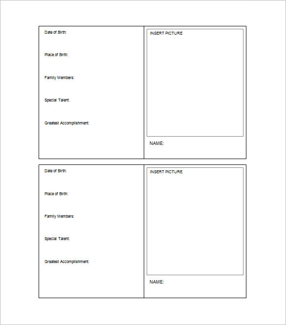 Blank Trading Card Templates