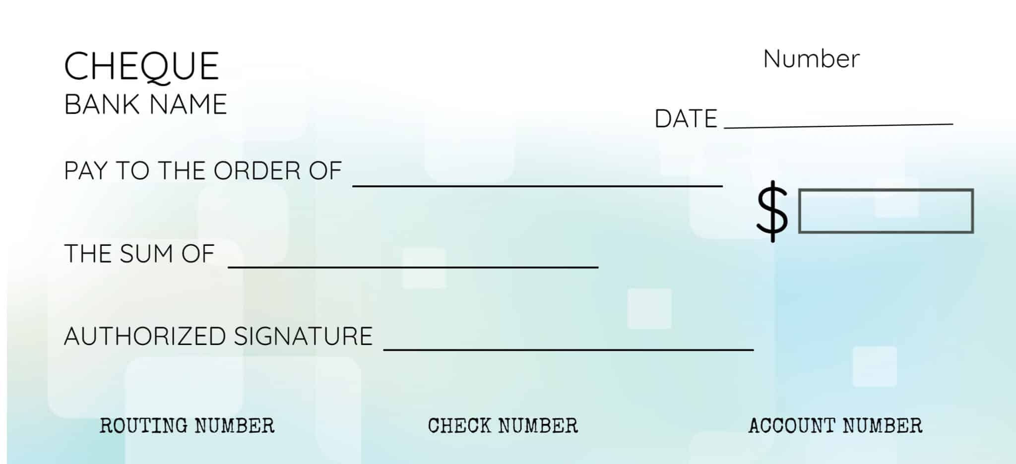 Printable Cheque Template