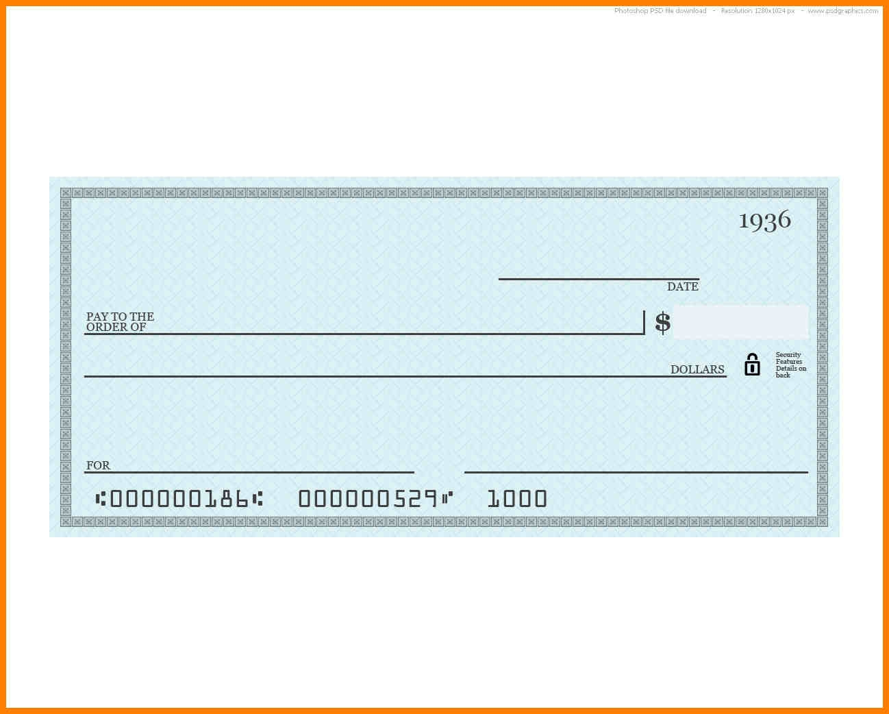 Printable Cheque Template Word