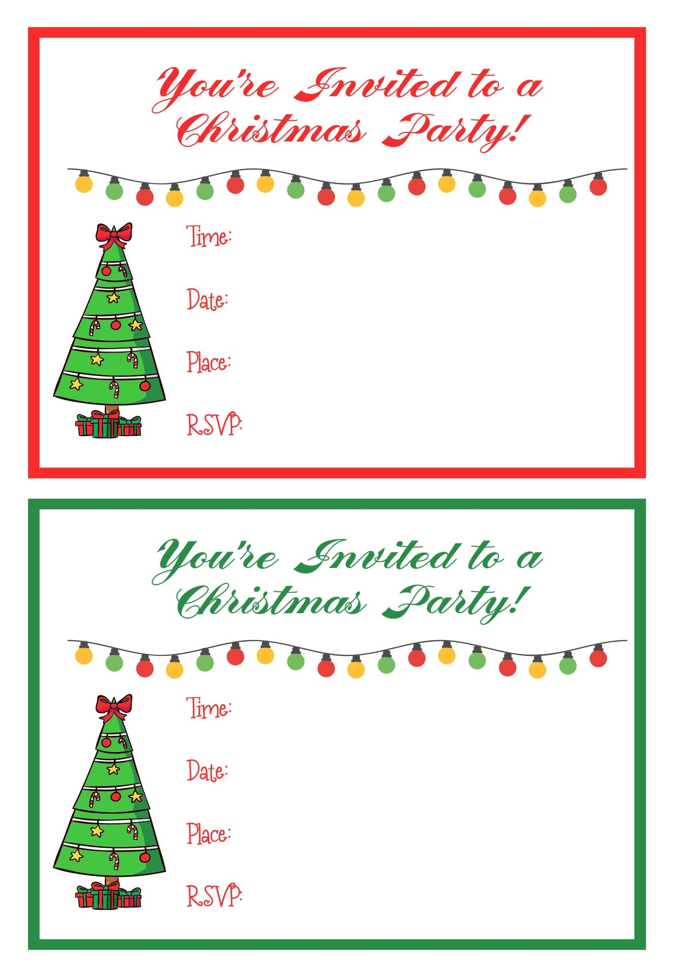 Blank Templates Printable Invitations