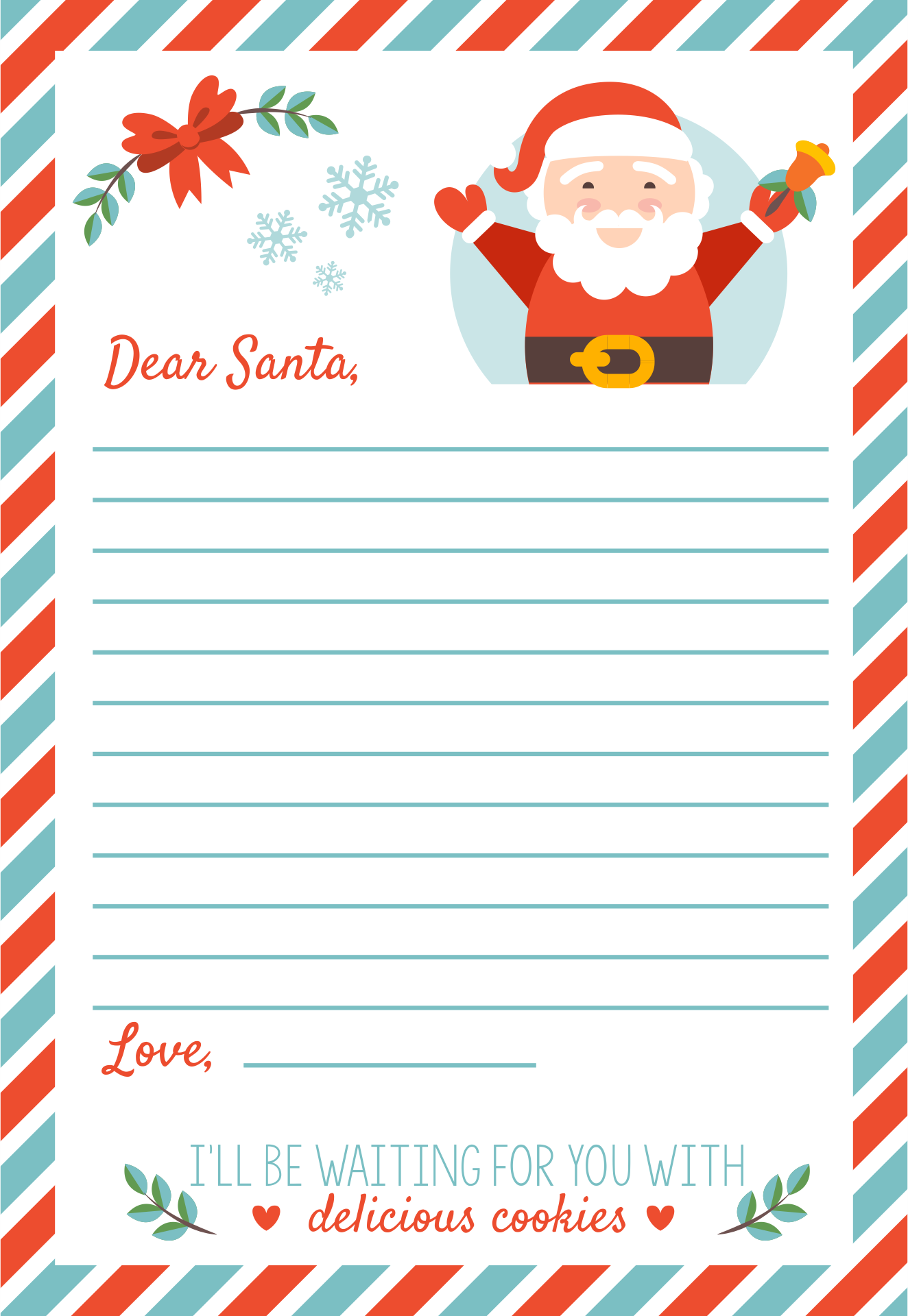 Blank Father Christmas Letter Templates