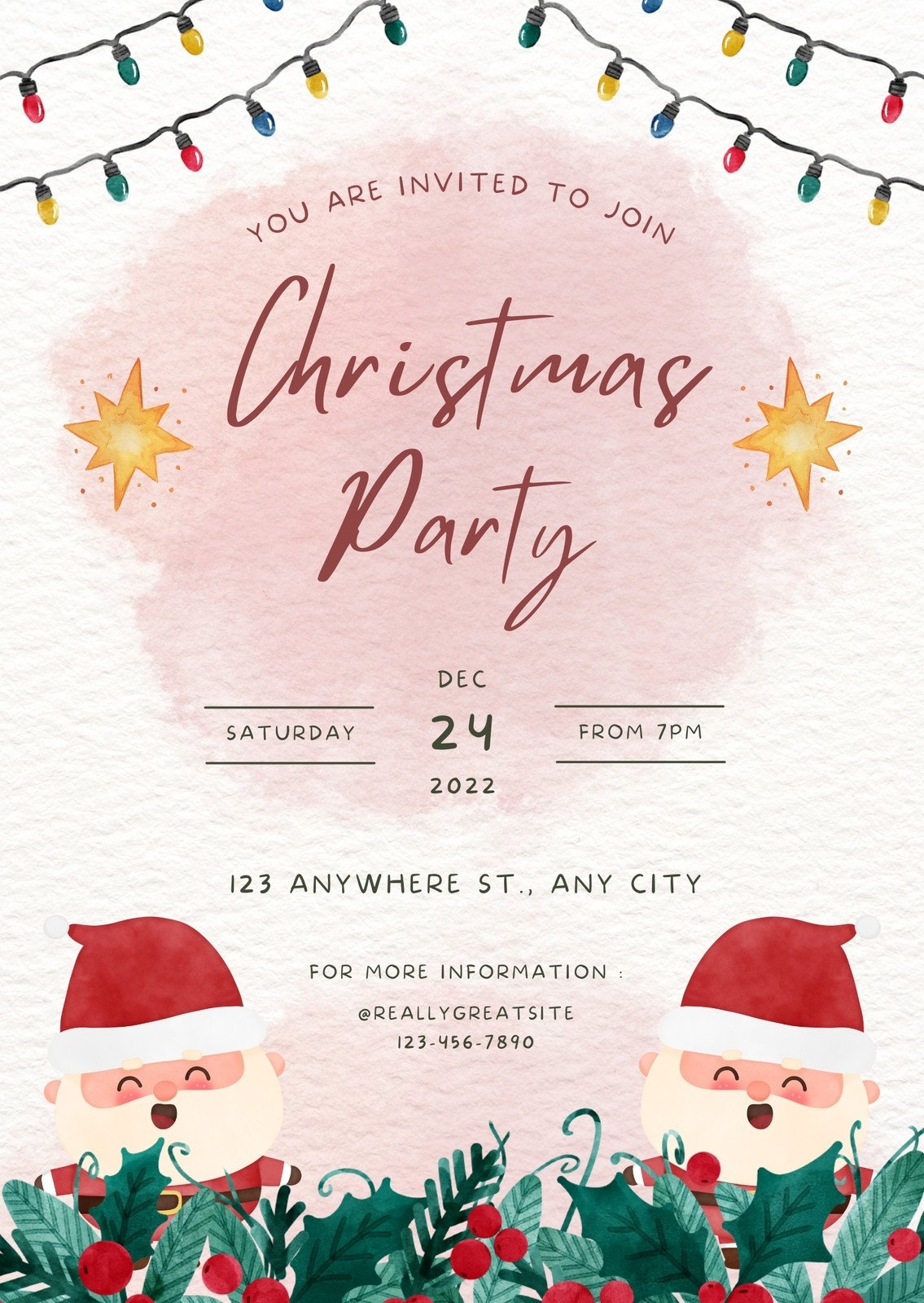 Printable Christmas Party Invitations
