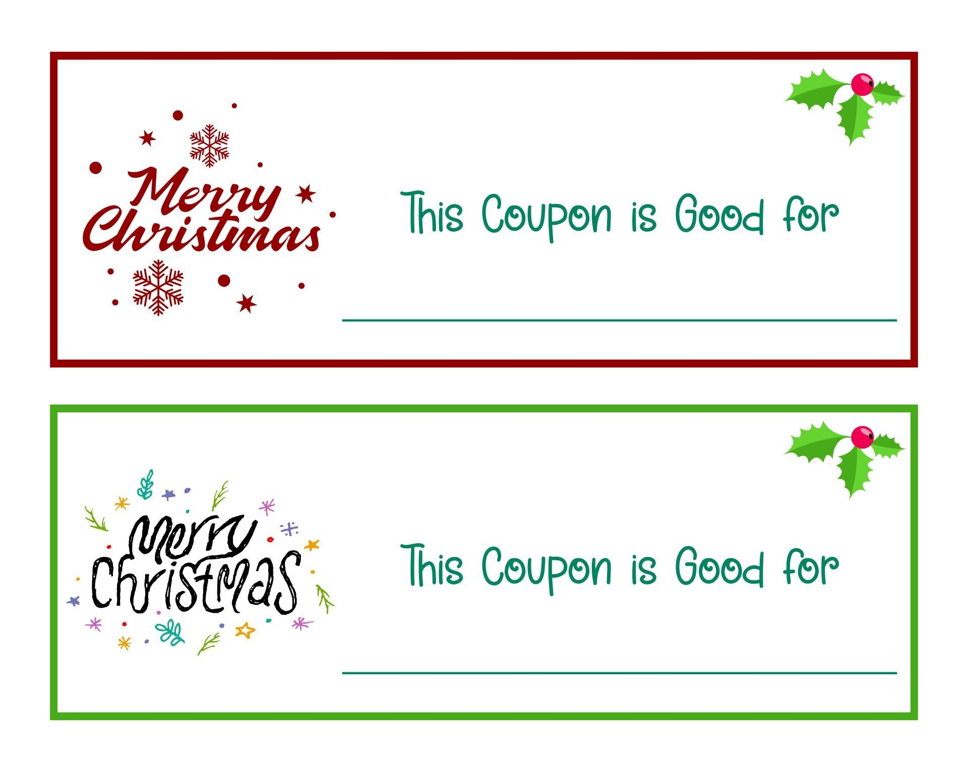Printable Christmas Voucher Templates 10 Free PDF Printables