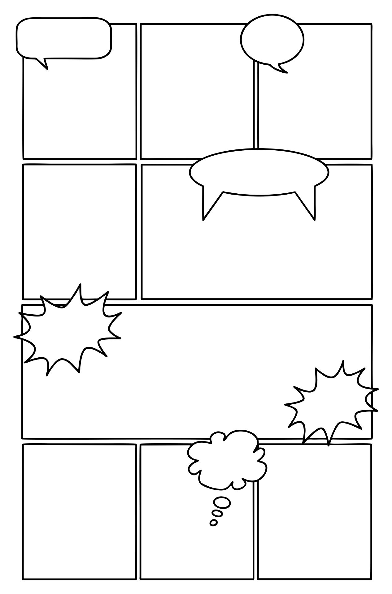 Blank Cartoon Strip Templates