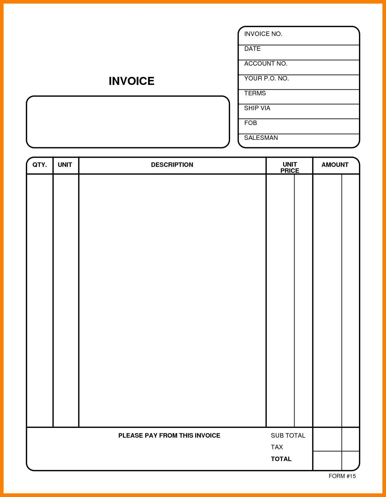 Printable Editable Invoice Template