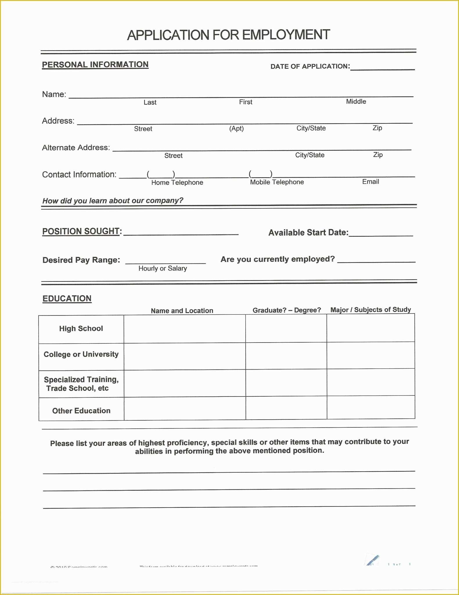 Blank Templates Free Resumes