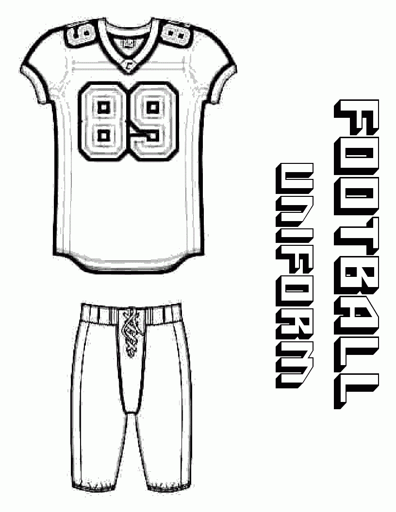 Printable Football Jersey Coloring Page Coloring Pages For Kids