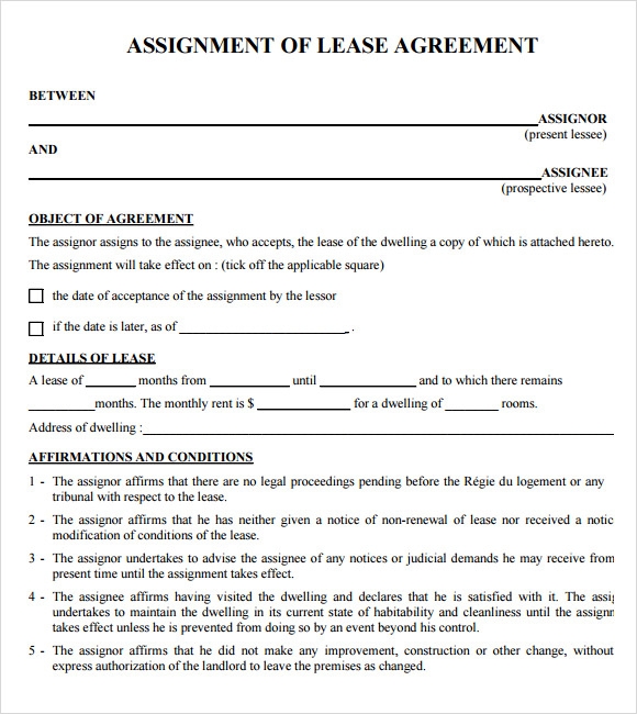 Blank Lease Agreement Templates