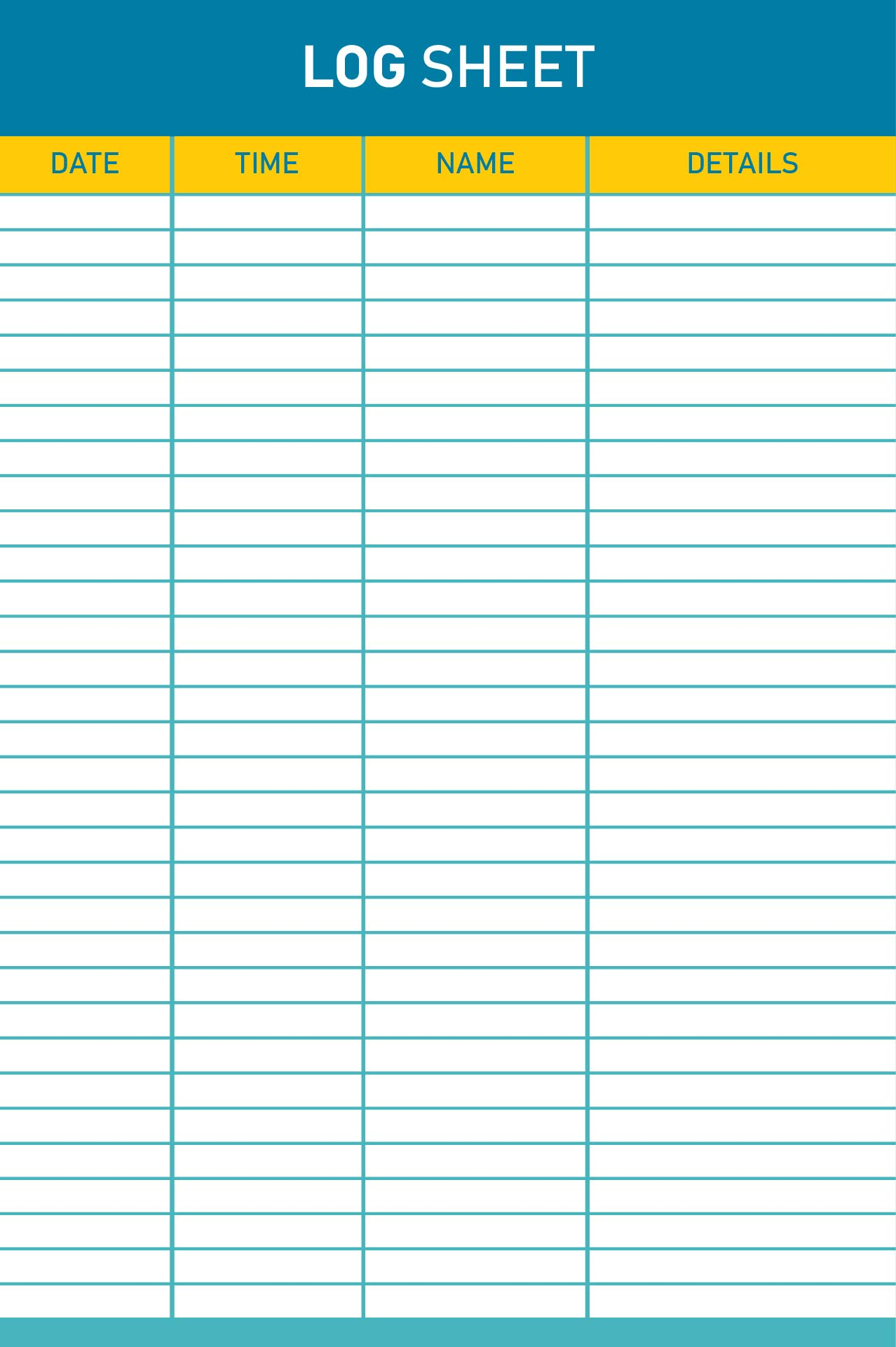 Printable Log Sheet