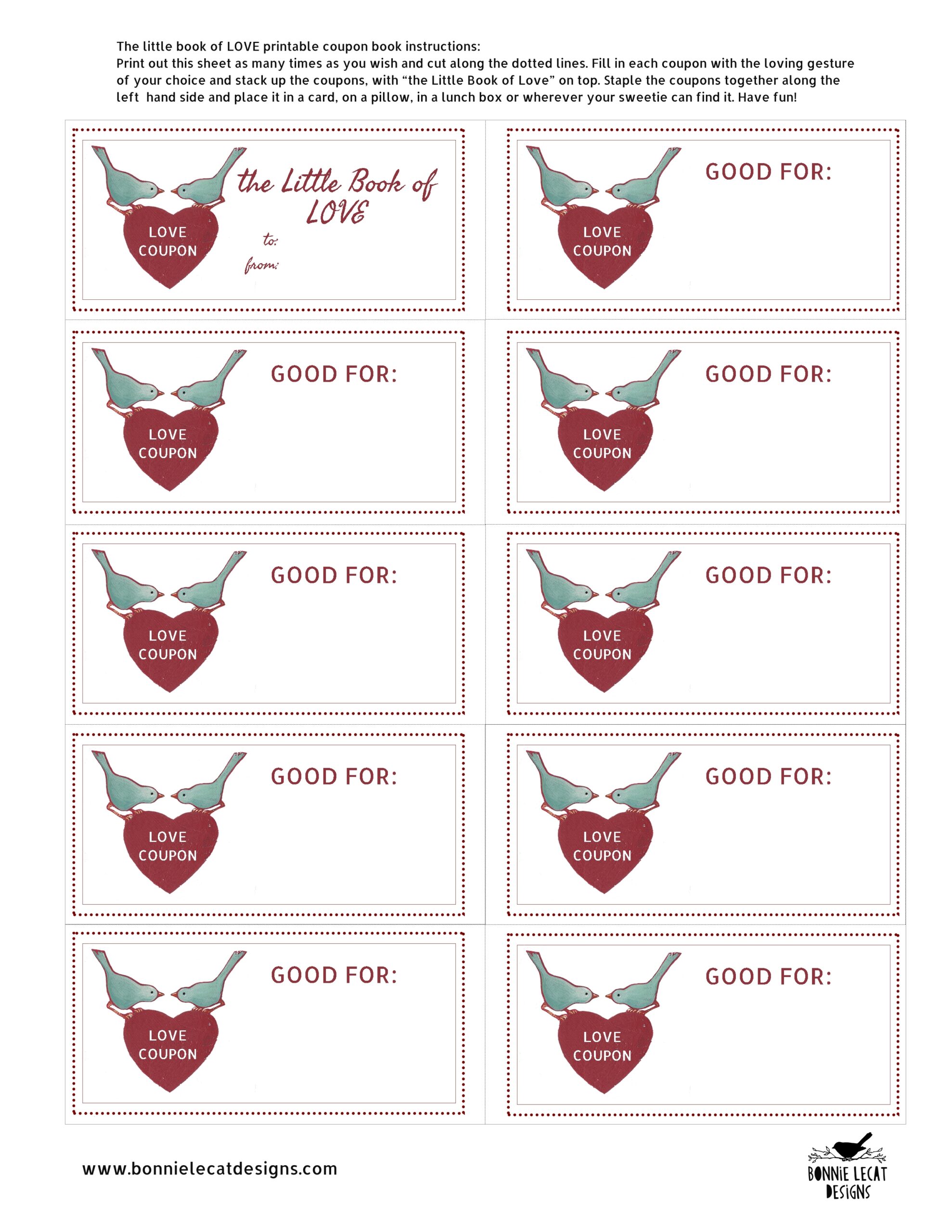 Printable Love Coupon Template