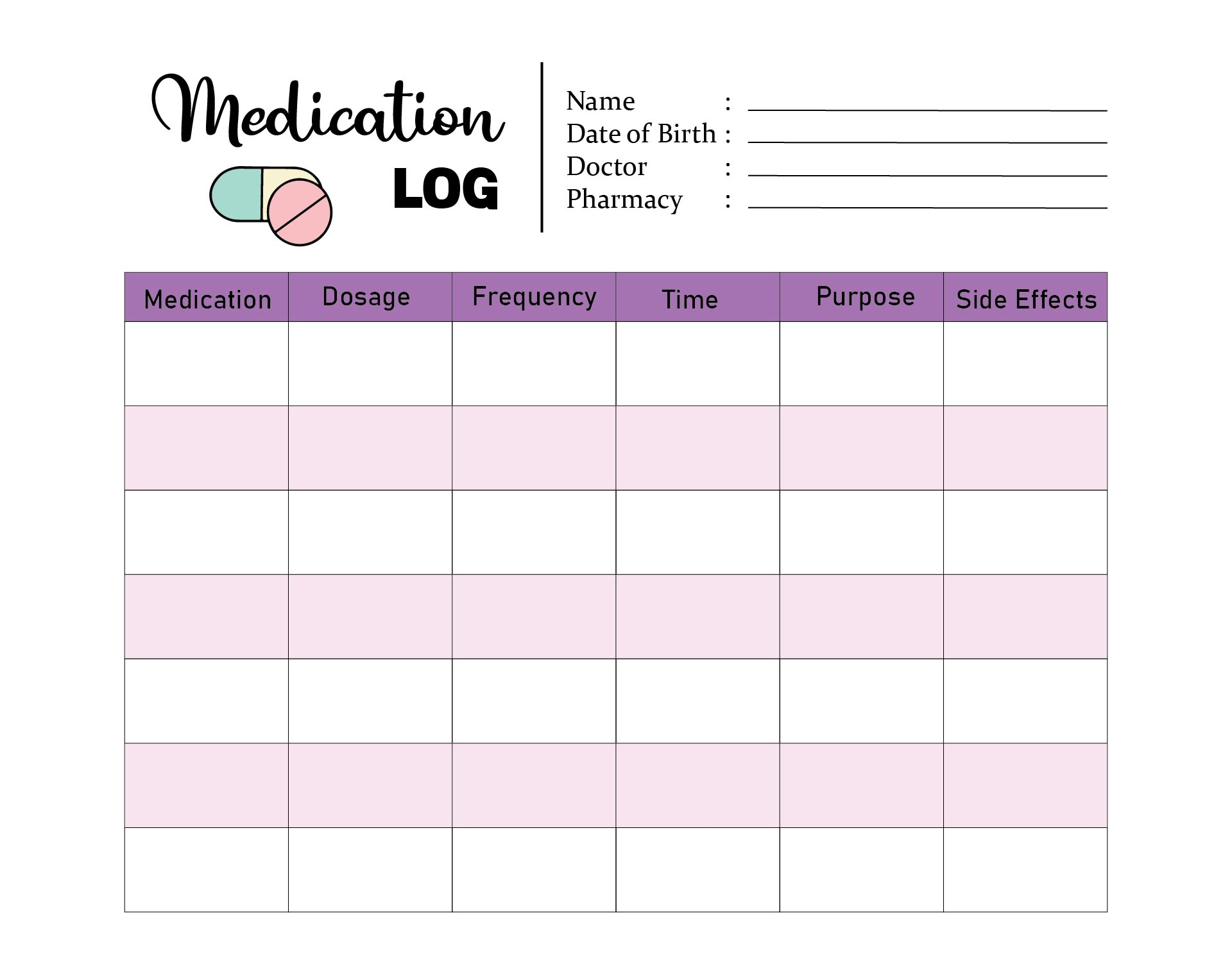 Daily Printable Blank Log Sheet Templates