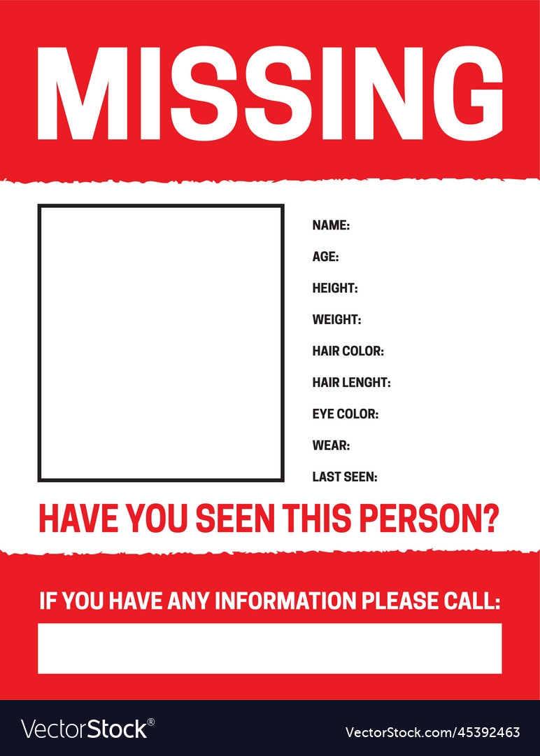 Printable Missing Poster Template