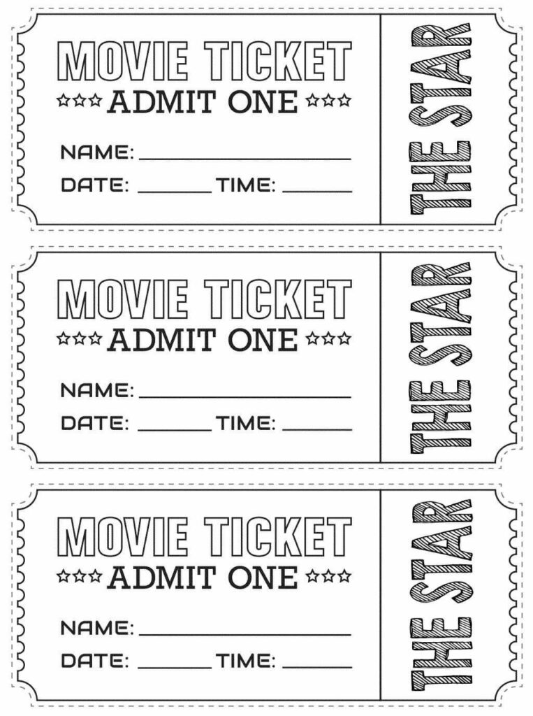 Printable Movie Ticket Templates For Kids