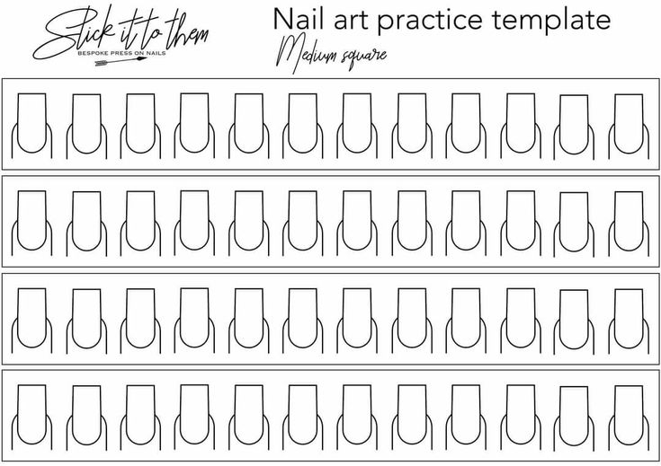 Printable Nail Art Templates Printable Nail Art Practice Sheet Small