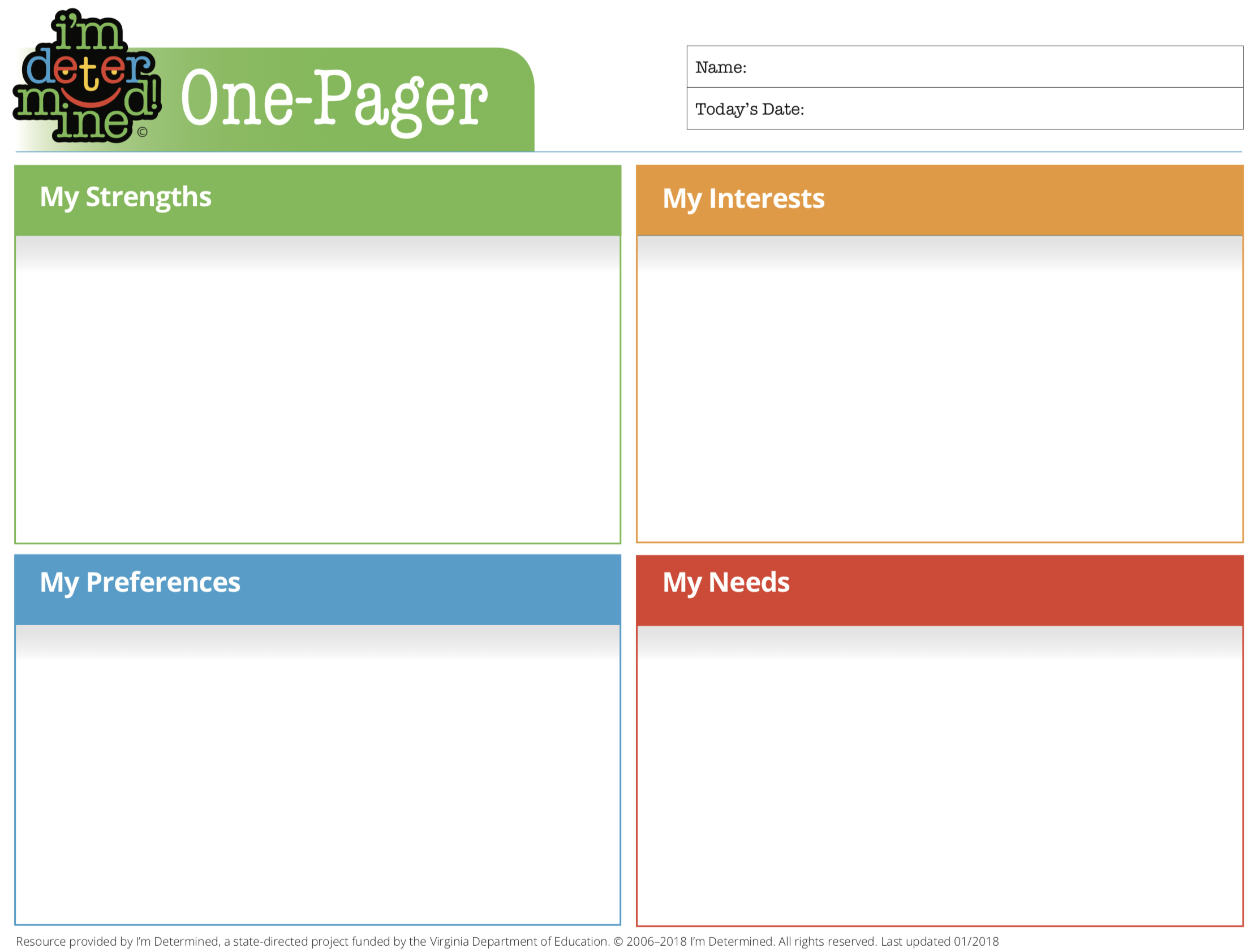 Printable One Pager Template Pdf