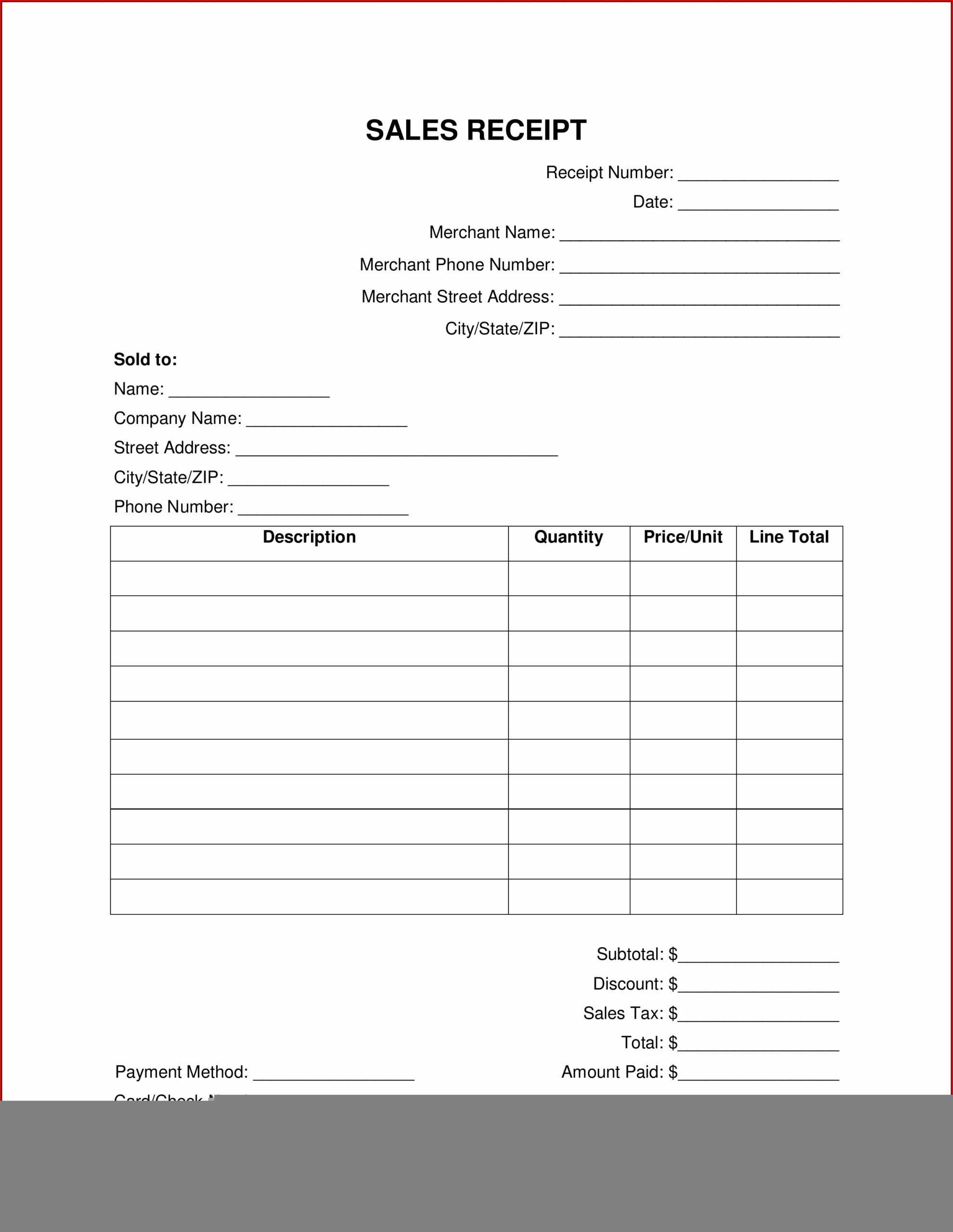 Printable Private Car Sale Receipt Template