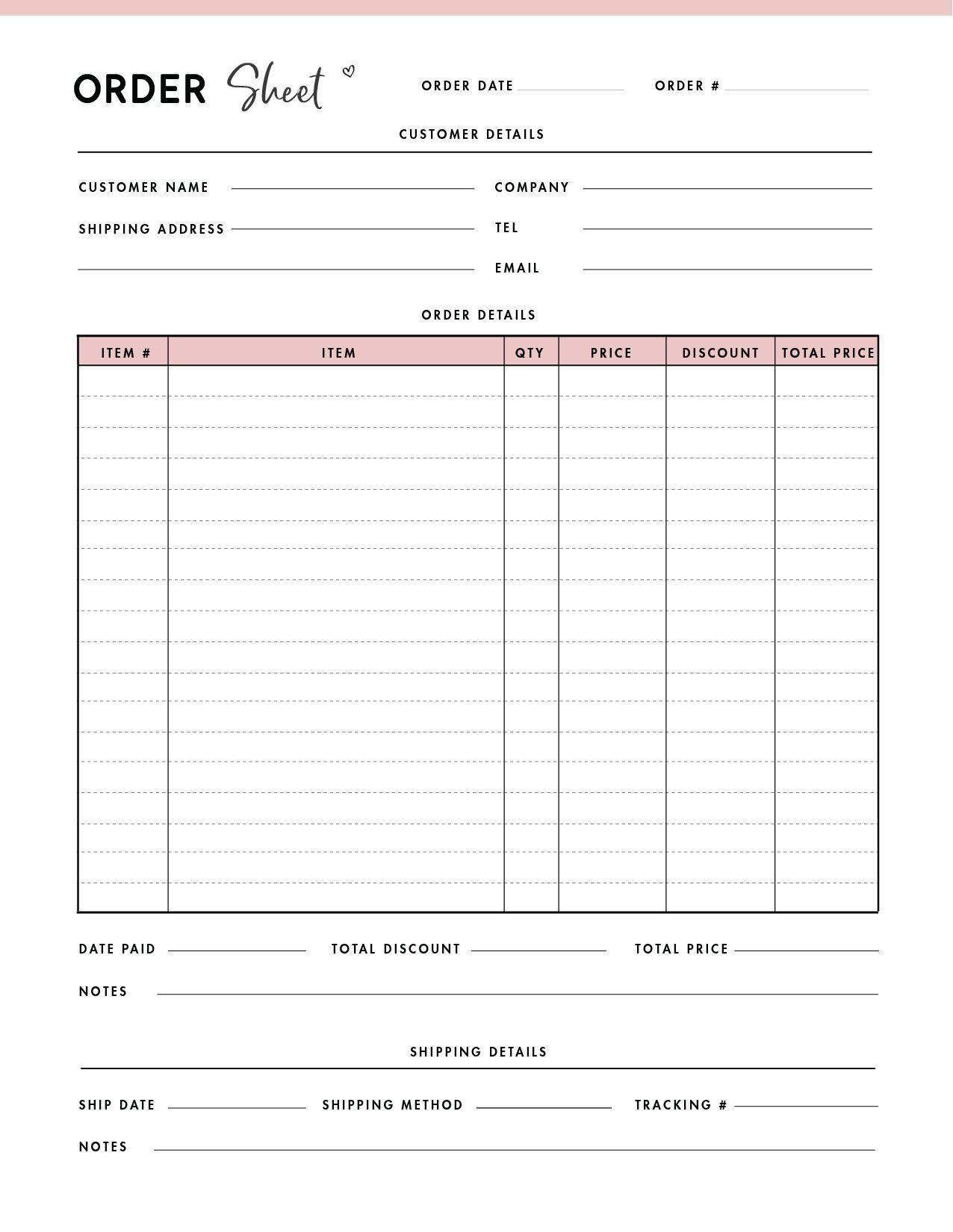 Blank Purchase Order Form Templates