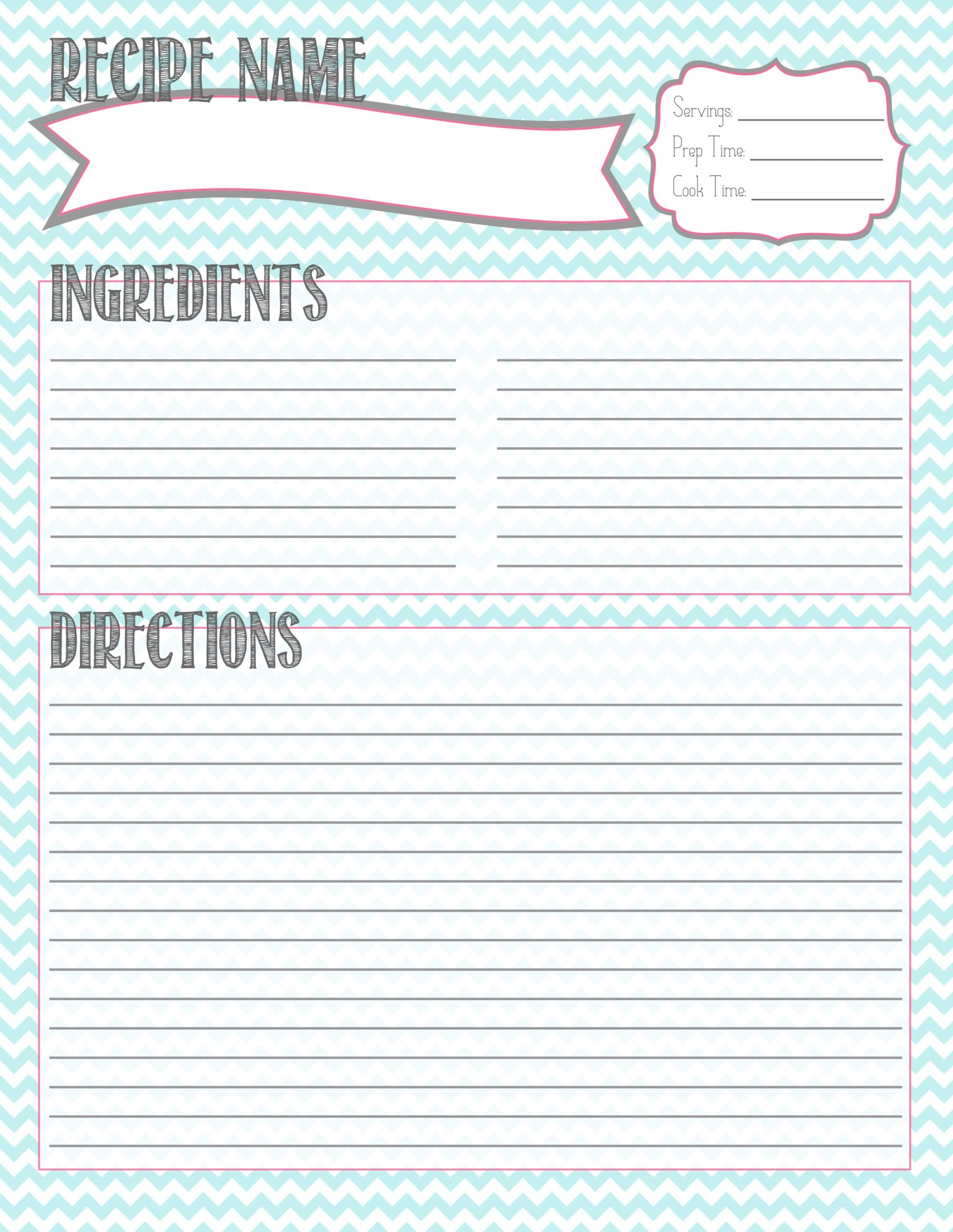 Printable Recipe Card STARTING THIS FOR BENTLEE Diy Recipe Binder