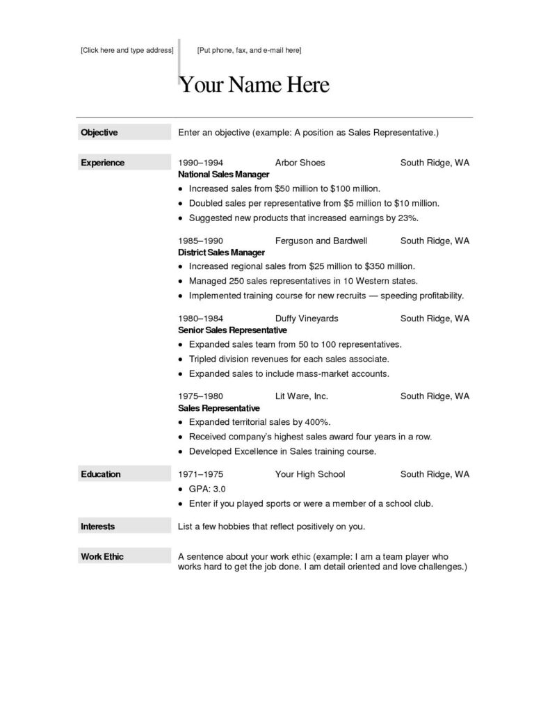 Printable Resume Examples Printable Word Searches