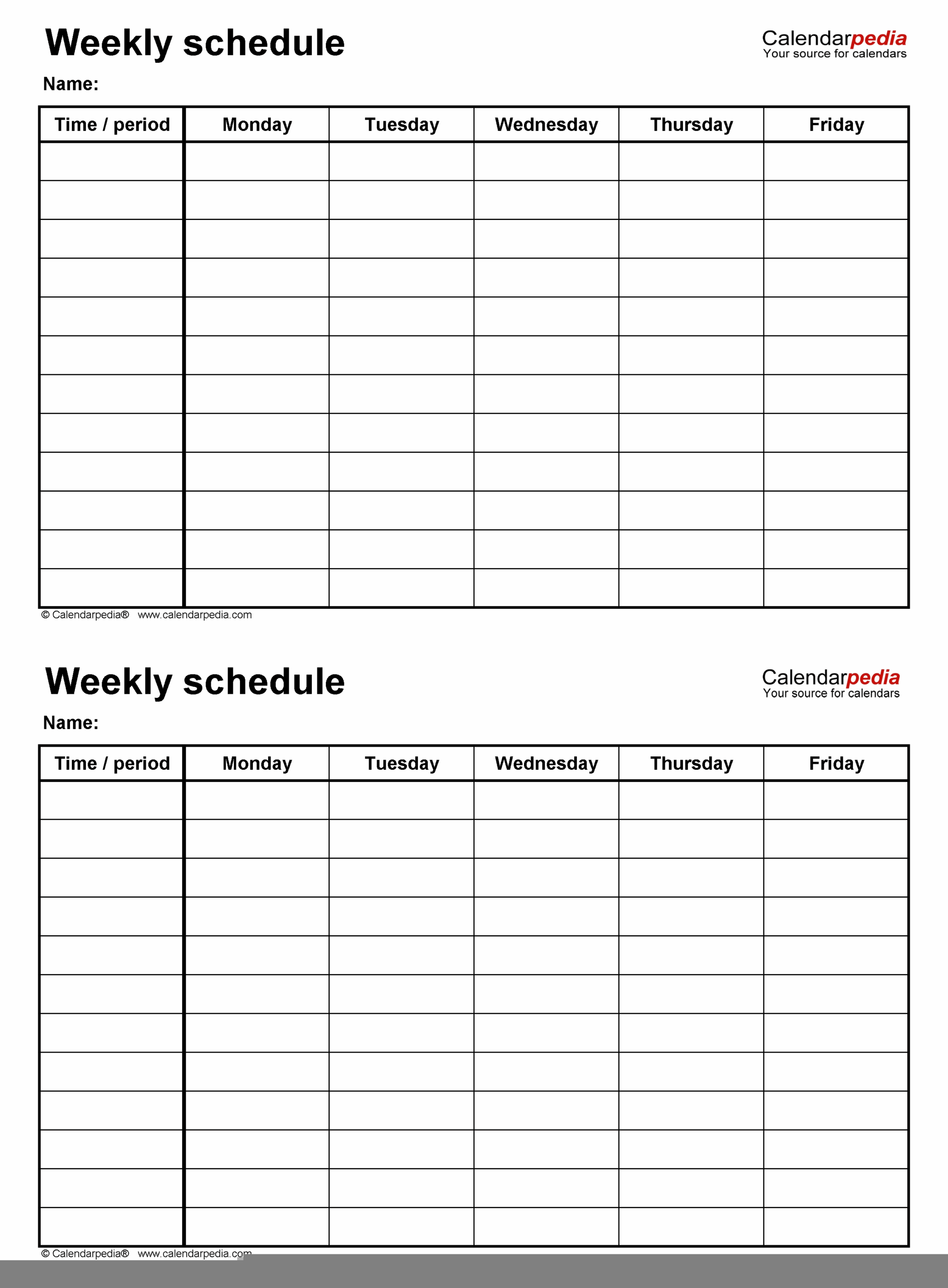 Printable Schedule Calendar