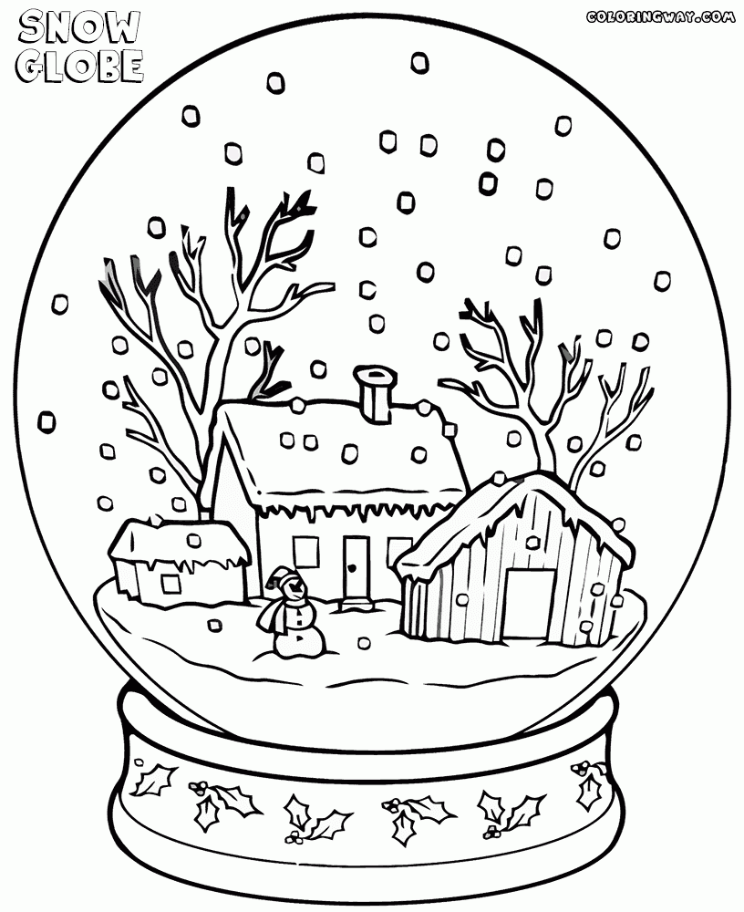 Printable Snow Globe Coloring Pages