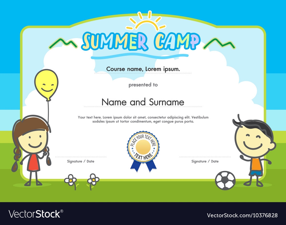 Printable Summer Camp Certificate Template