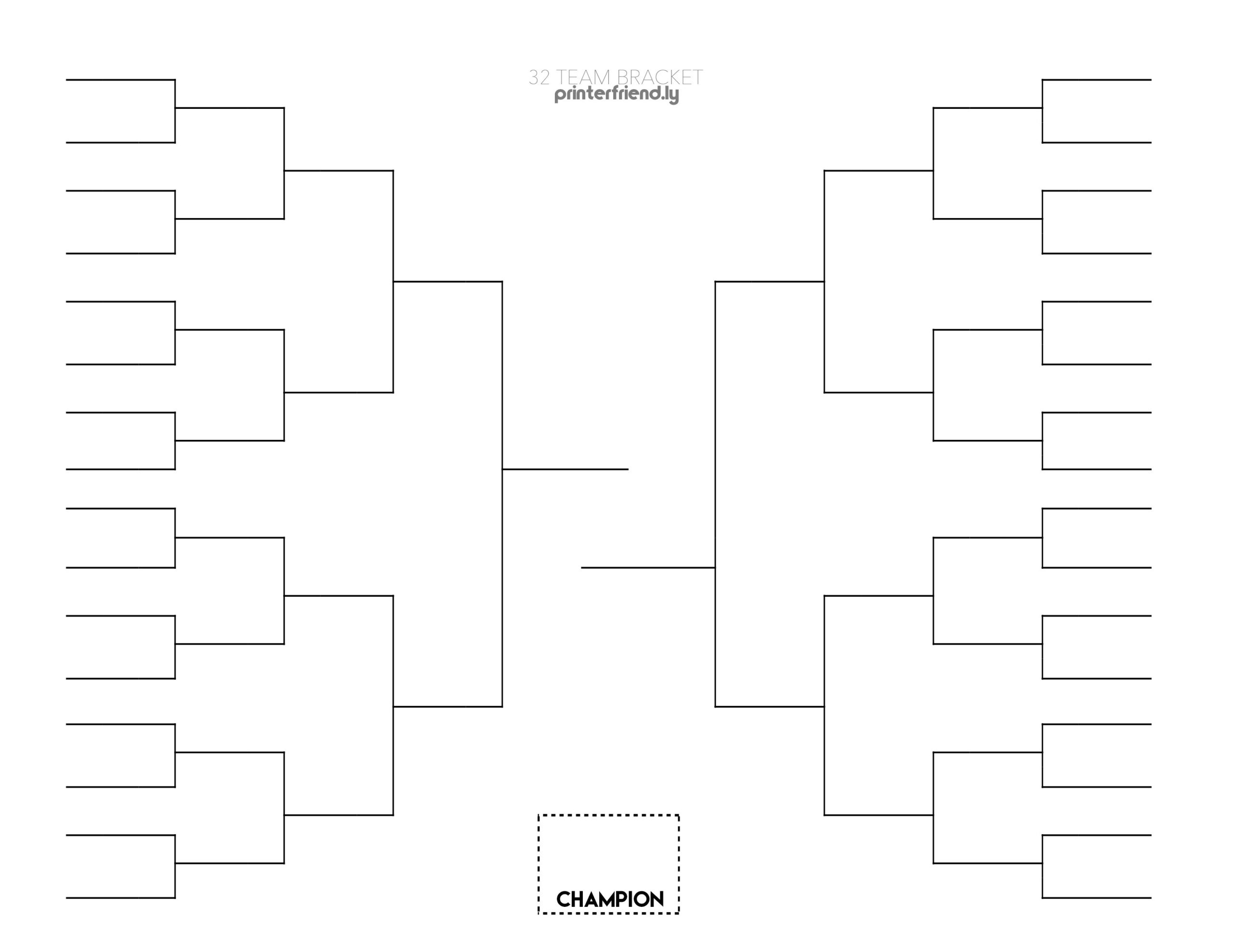 Blank Bracket Templates 32 Teams