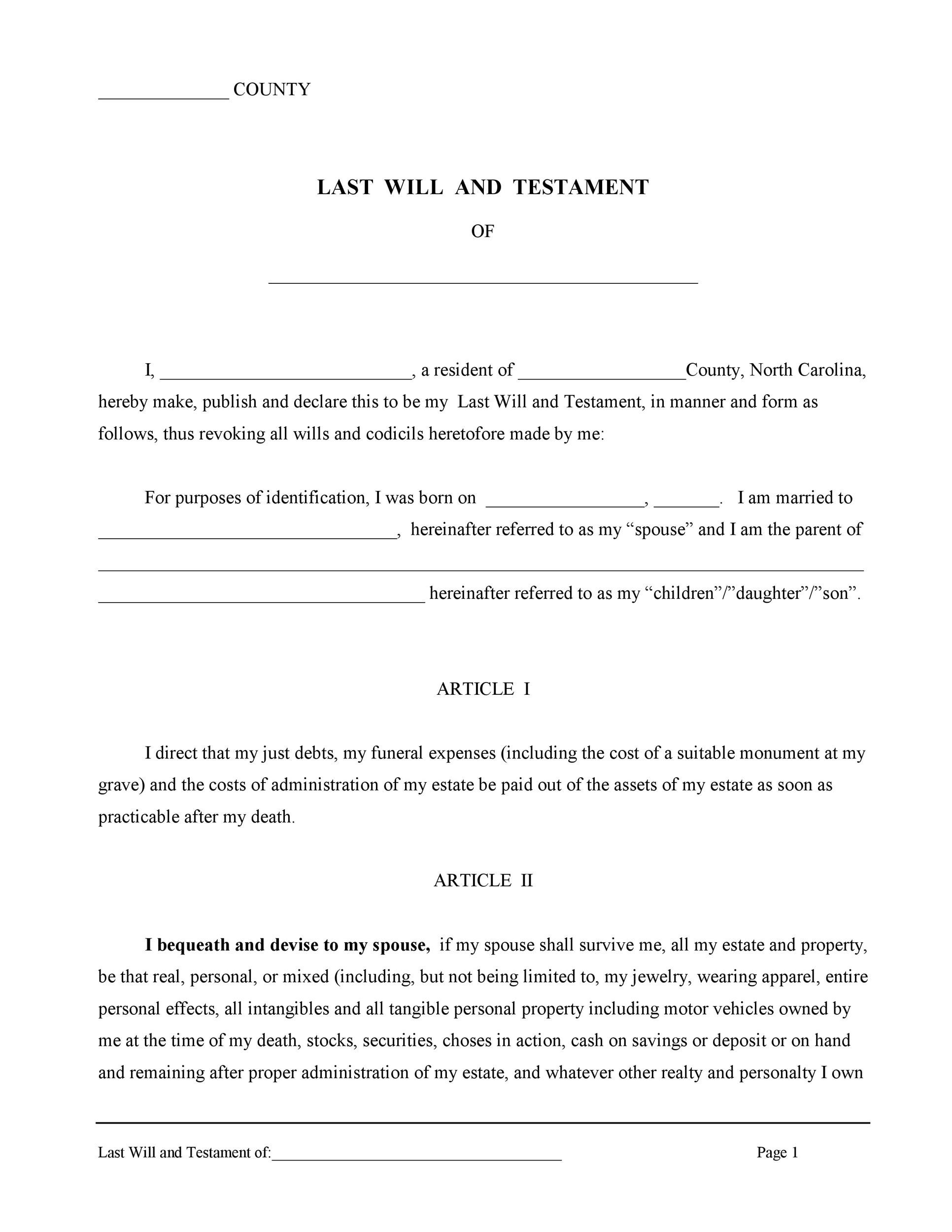 Printable Will For Free Printable Free Templates