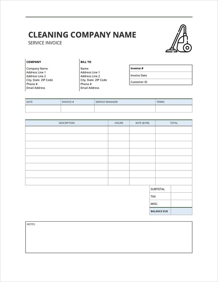 Professional Office Cleaning Invoice Template