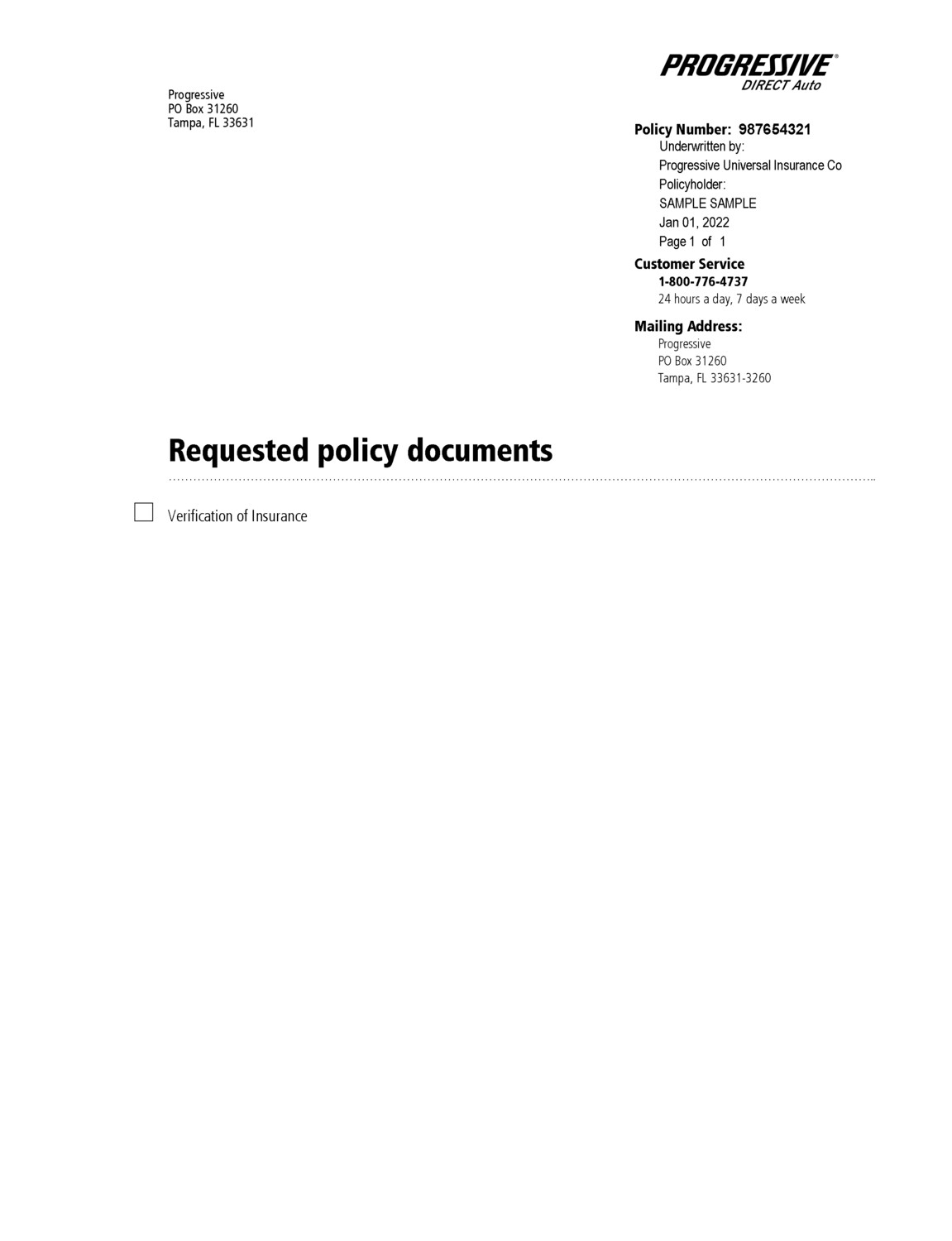 Progressive Insurance Editable Card Documentplug