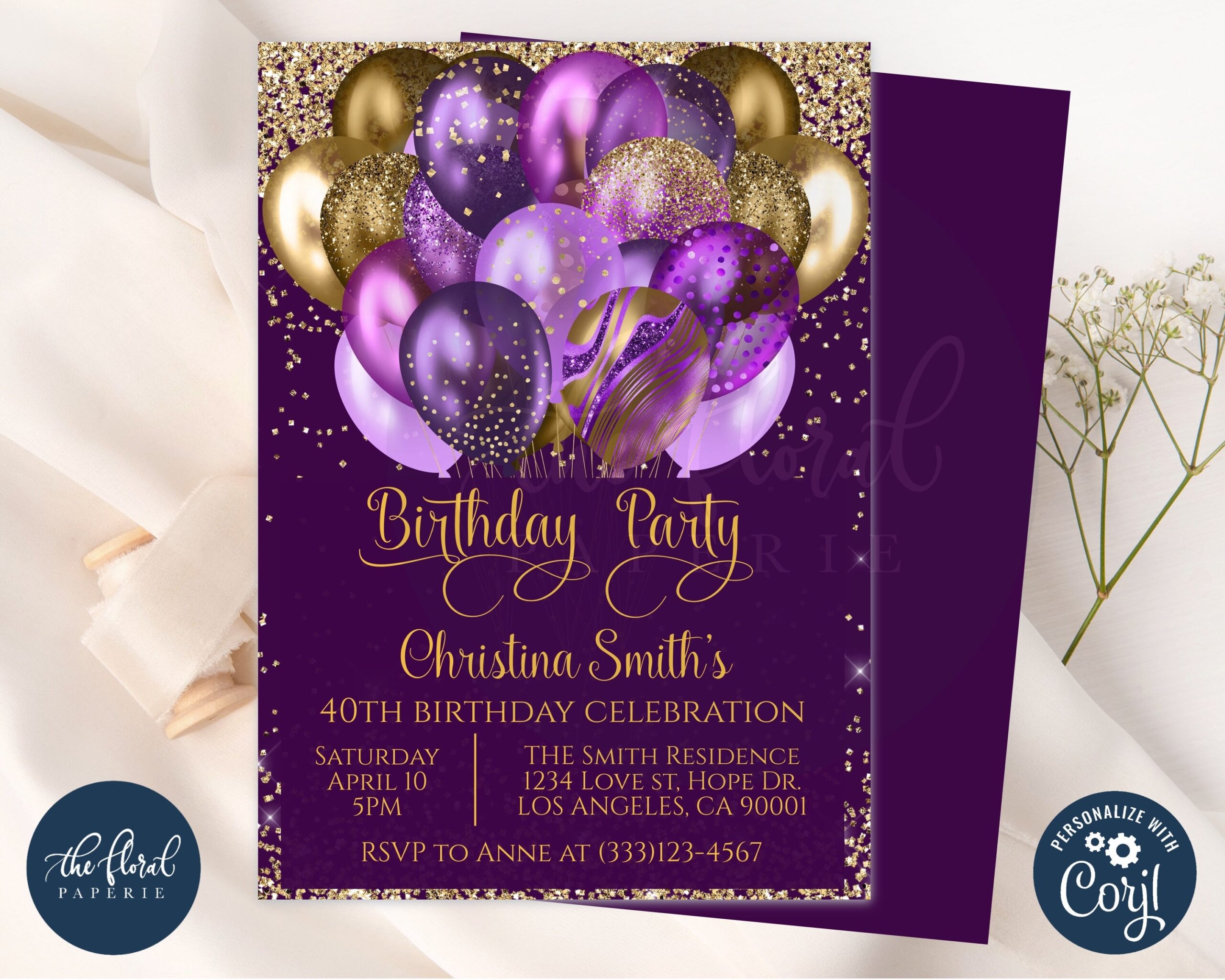 Birthday Black And Gold Invitation Templates Blank