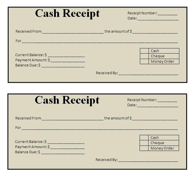 Receipt Form Free Printable Documents