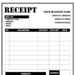 Receipt Template 4 Printable Editable Customizable Microsoft Word