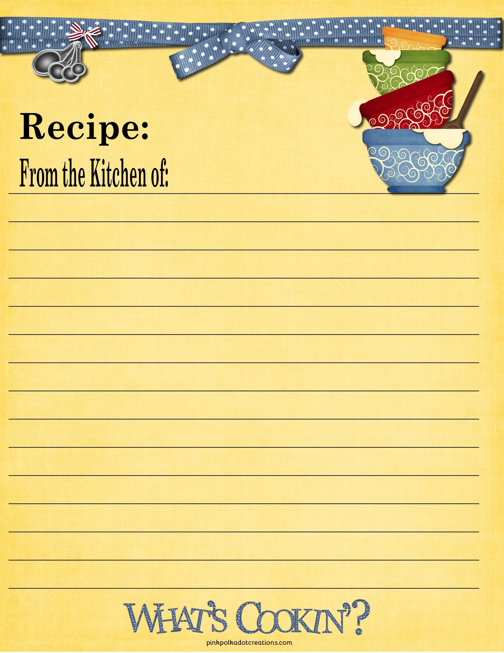 Recipe Cards Pink Polka Dot Creations