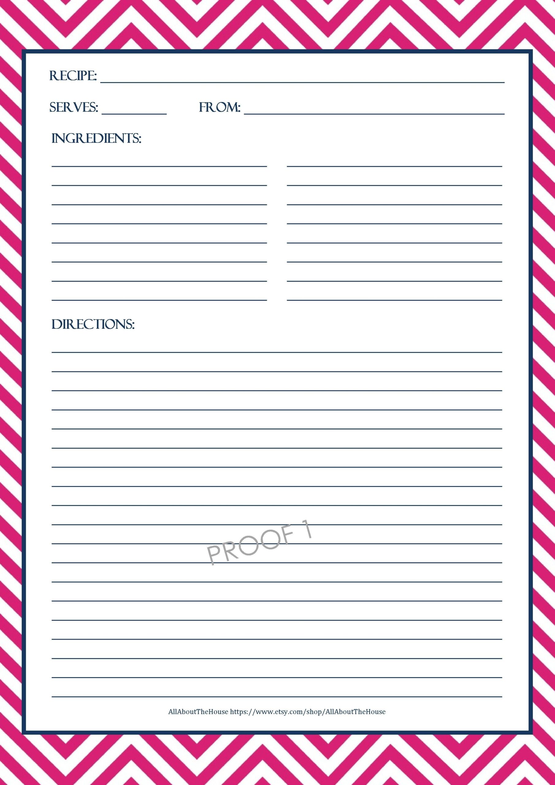 Blank Recipe Templates For Word