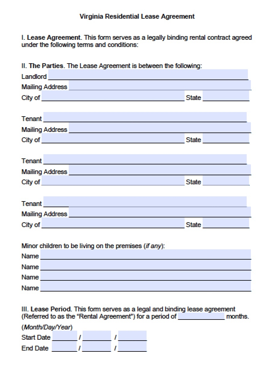 Residential Lease Agreement Templates