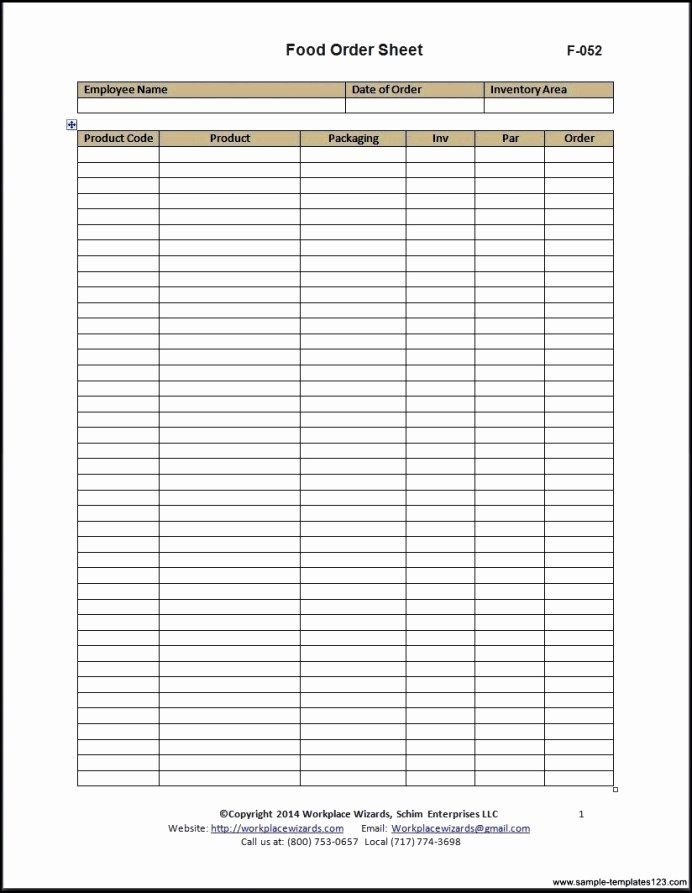 Restaurant Food Order Form Template Inspirational Restaurant Food Order