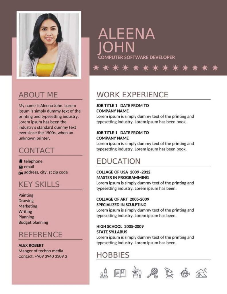Resume CV Biodata Format Free Download In Word PDF Full Size
