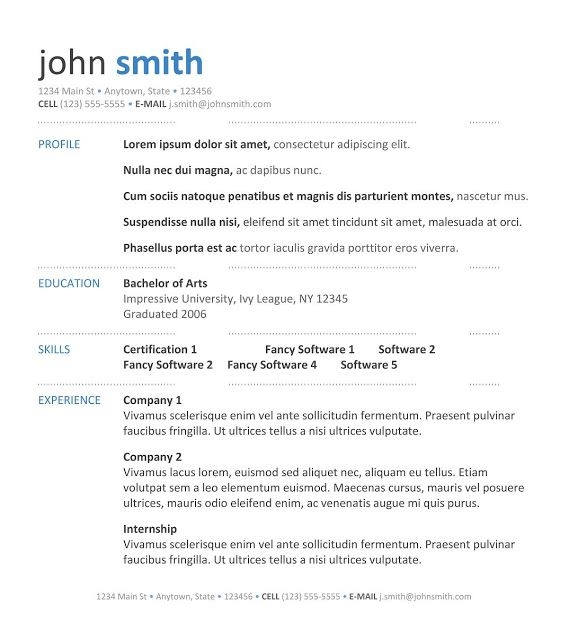 Resume Templates Wordpad Format In 2020 Best Free Resume Templates