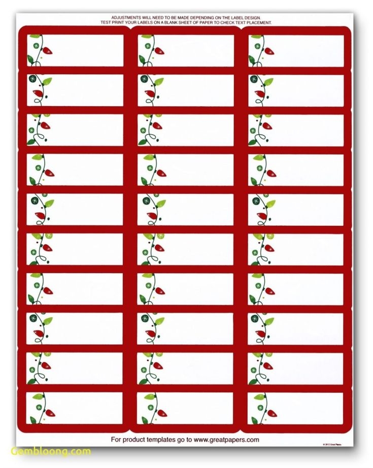 Return Address Labels Template Christmas Social Media Template