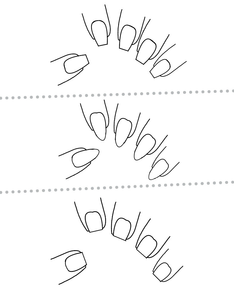 Blank Nail Templates Almond