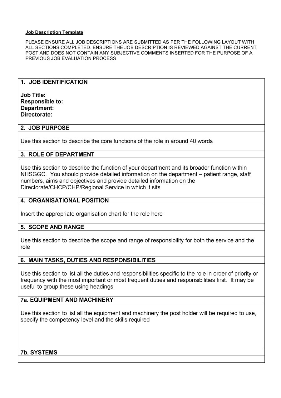 Roles And Responsibilities Template Word