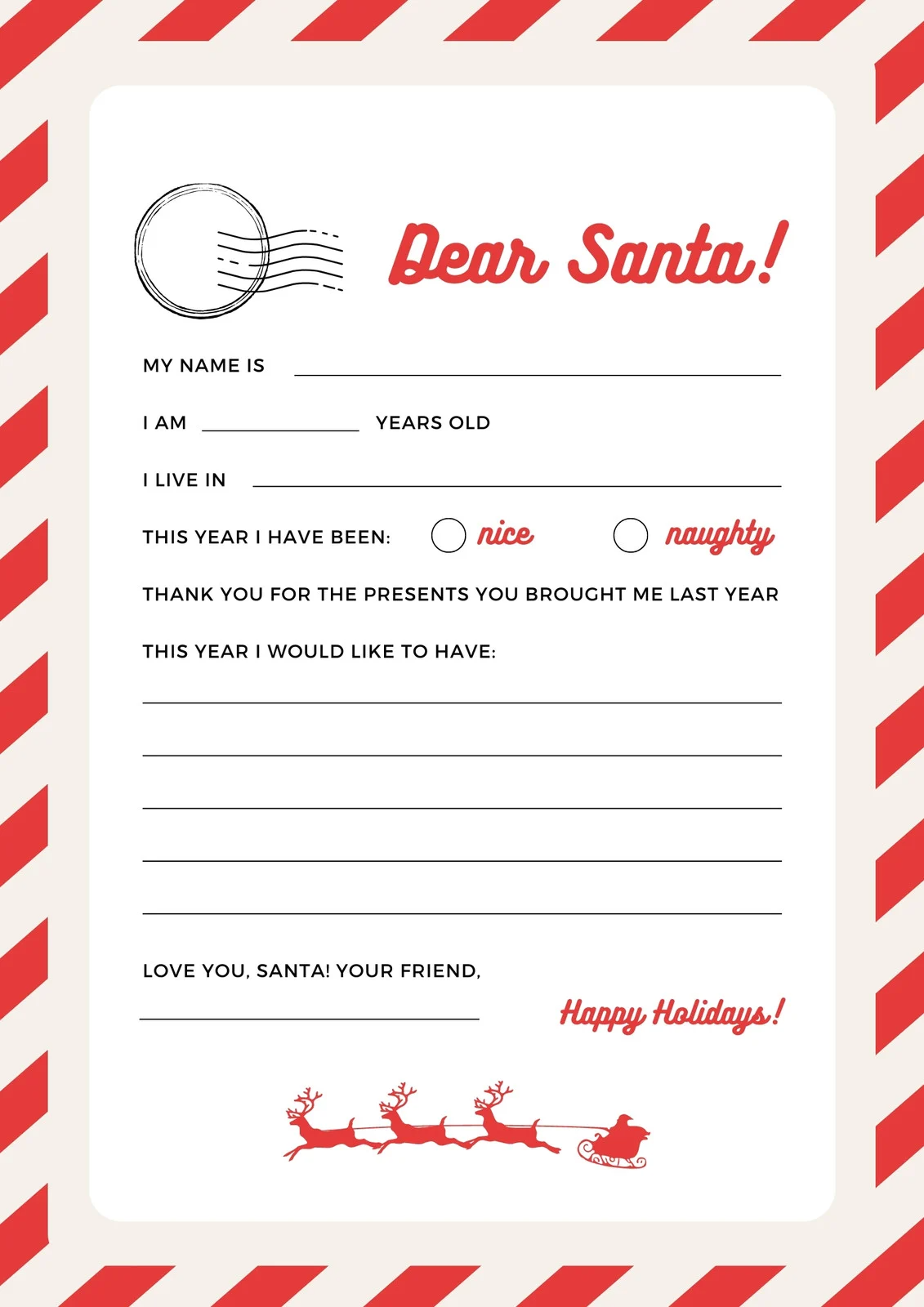Secret Santa Template Letters