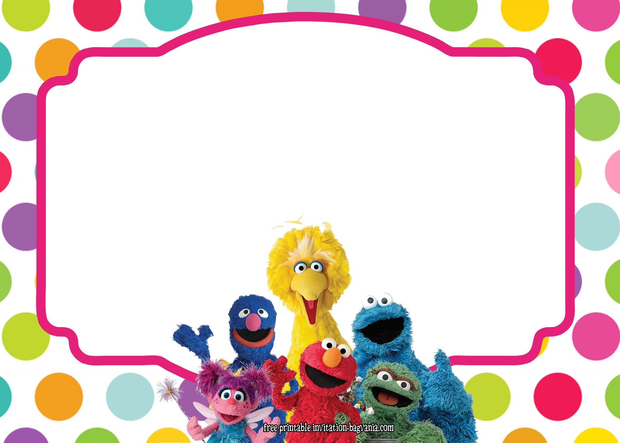 Sesame Street All Characters Invitation Template Bagvania FREE