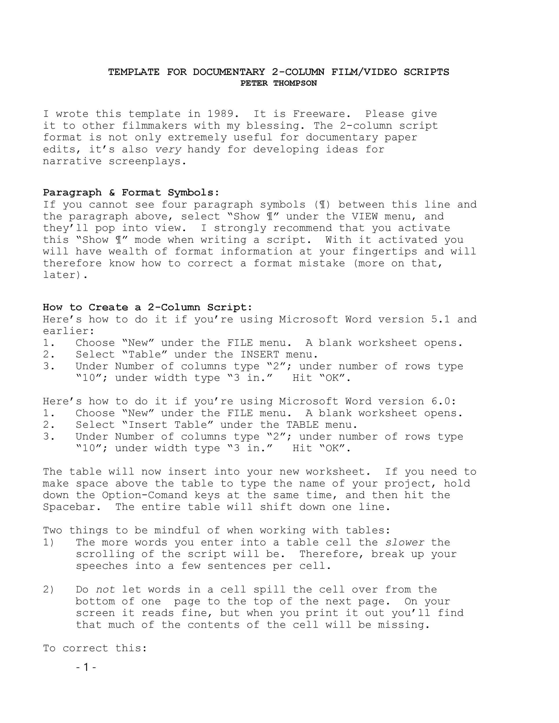 Short Story Template Word Database