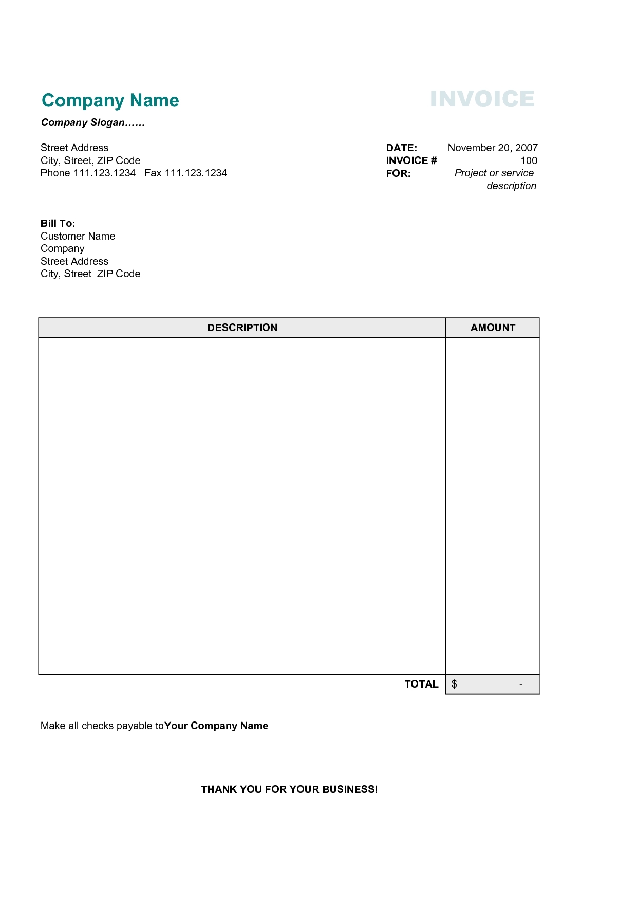 Simple Invoice Template Invoice Example Free Download Nude Photo Gallery